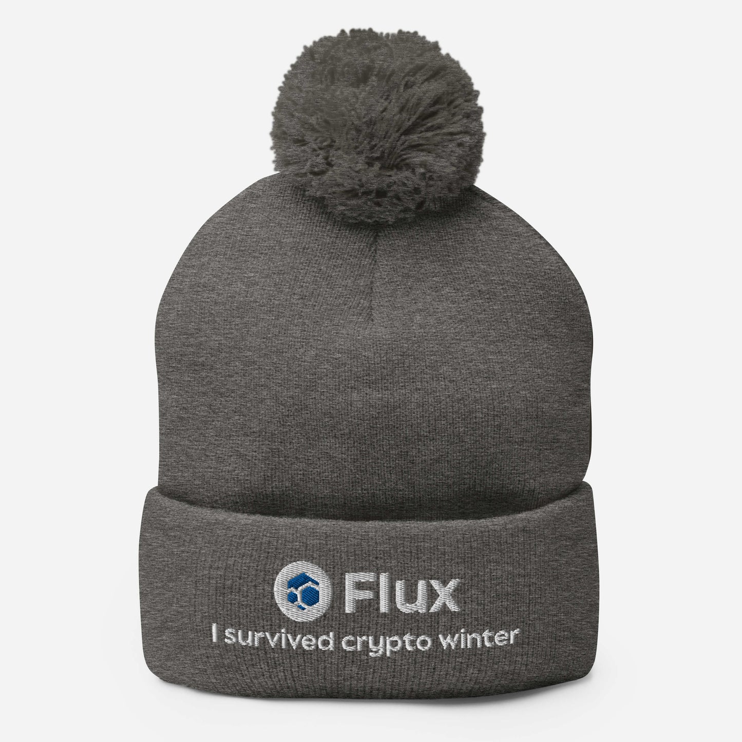 FLUX "I Survived Crypto Winter" Pom Pom Beanie